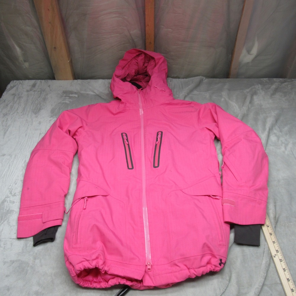 Under Armour Storm Jacket Womens‎ Small Pink Insulated Rain WInd Winter Ski Snow